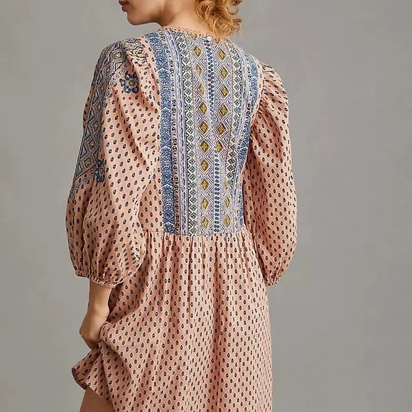 By Anthropologie Embroidered Tunic Mini Dress - Picture 5 of 16